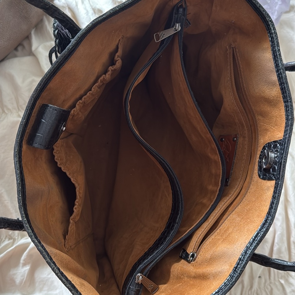 Patricia Nash Black Croc-Embossed Leather Tote - Picture 5 of 14